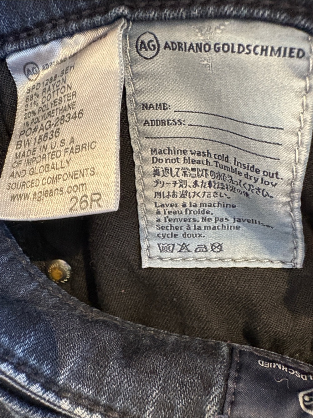 Ag Adriano Goldschmied Women's Dark Indigo Skinny Jeans size 26 - Picture 9 of 9